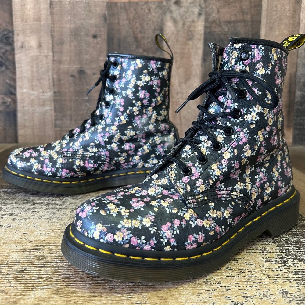 Dr. Martens 1460 Flower Combat Boots Womens 7